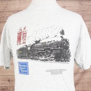 Vintage Nickel Plate Road Shirt 2XL 90s Steam Train Railroad USA Single Stitch